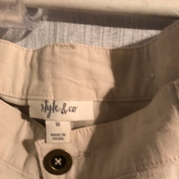 Style & Co Linen cropped/gaucho Pant SZ 16 - Picture 2 of 6